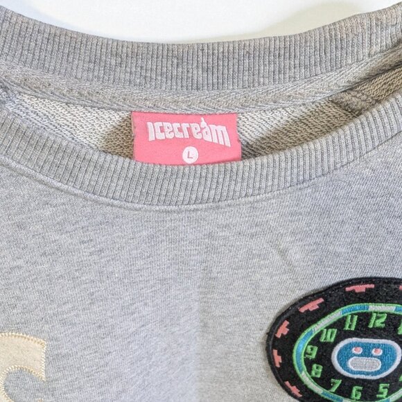 Ice Cream Time Crew Sweatshirt, Heather Gray, Size L - Picture 2 of 5
